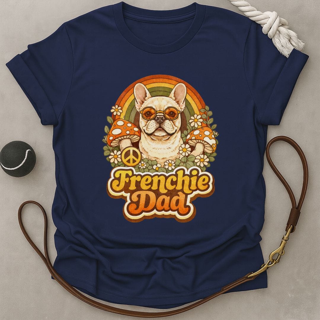 Groovy Frenchie Dad T-Shirt