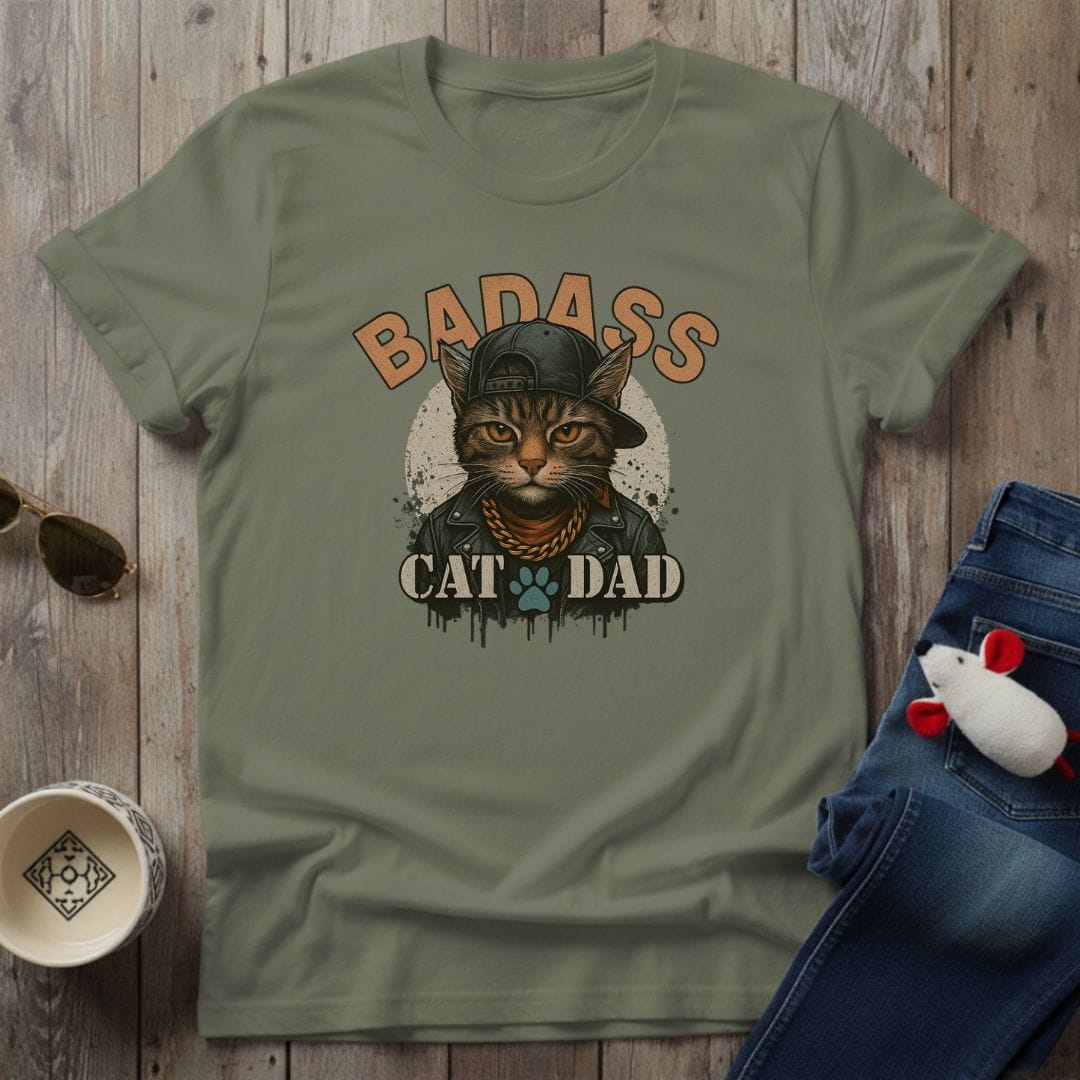 Badass Cat Dad T-Shirt