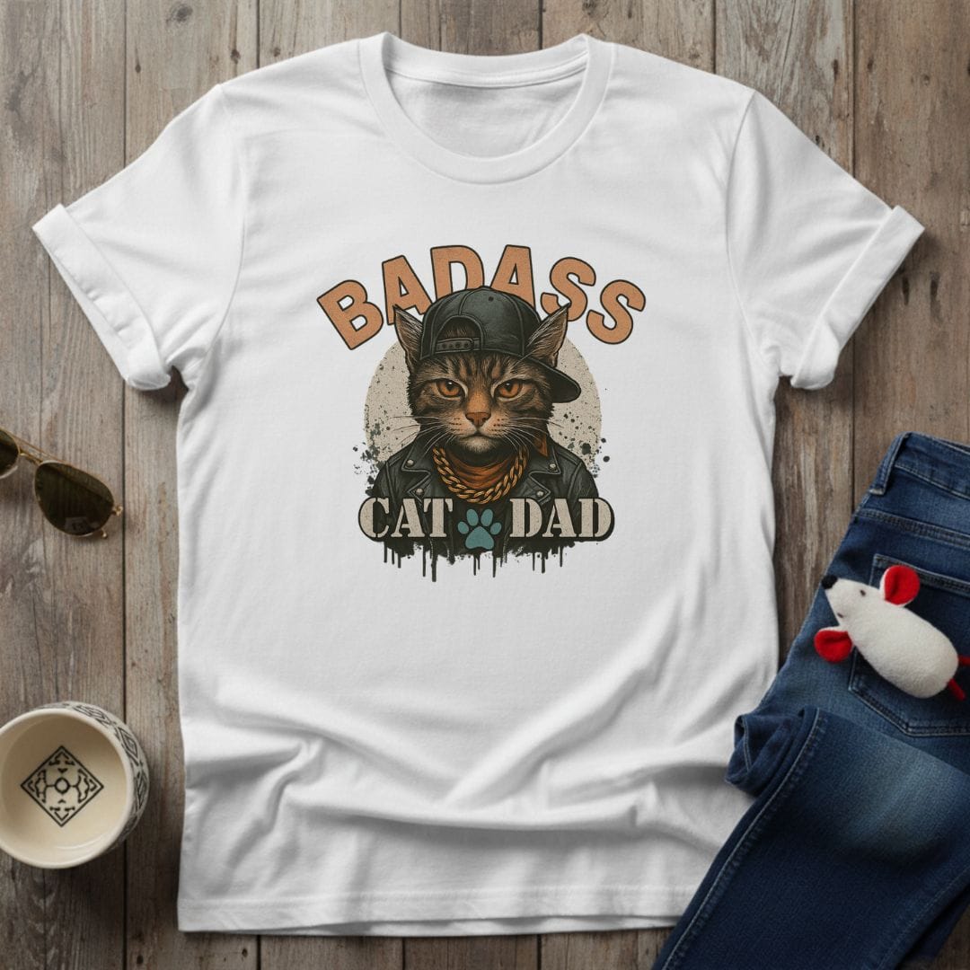 Badass Cat Dad T-Shirt