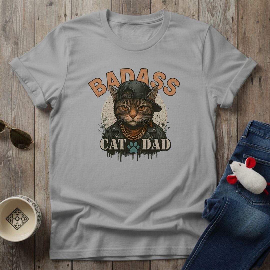 Badass Cat Dad T-Shirt